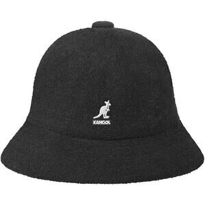 Kangol Bermuda Casual Black White Logo Boonie Bucket Hat Unisex Adult Small